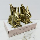 NEW Cupcakes & Cashmere GOLD EASTER BUNNY CANDLE HOLDERS Metal Rabbit SET OF 2