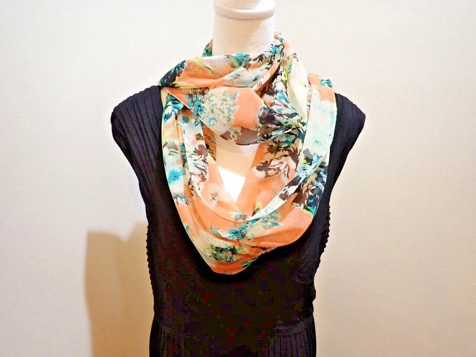 Croft & Barrow 20 x 72 100% poliéster bufanda transparente hecha en India Foto 3 de 4