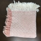 Vintage Fieldcrest Heart Tapestry Blanket Throw Cotton Kawaii USA Pink Coquette