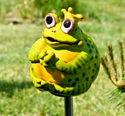 Keramik Gartenkugel Dekoration Statue ein Frosch H15cm Midene Handgefertigt - Bild 1 von 4