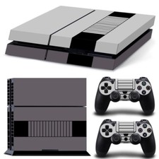 Playstation 4 Original Skin Protective Sticker Retro Grey NEW