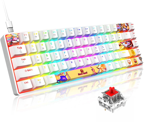 Mini Portable 68 Keys RGB Backlit Mechanical Gaming Keyboard Type-C Wired PC PS4 - Picture 17 of 18