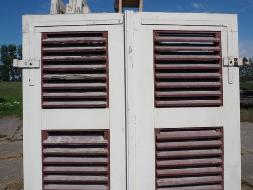 1 Paar Fensterläden Holzladen Klappladen Laden Lamellen um 1920 / H160 B116,5 S3 - Bild 5 von 7