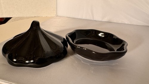 Longaberger Woven Traditions Vitrified Pottery Black Ebony Knoblauchbräter - Bild 2 von 6