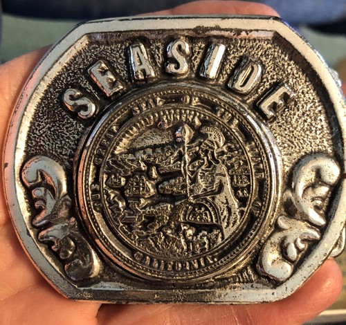 Seaside California (state collector series) belt buckle 1987 Silver Plate - Imagen 2 de 8