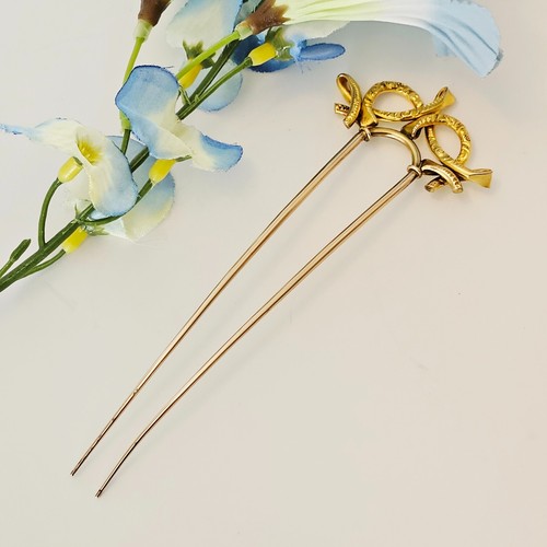 Antique Victorian Edwardian Gilt Metal Hair Pin Comb - Patent Applied For - Picture 7 of 10