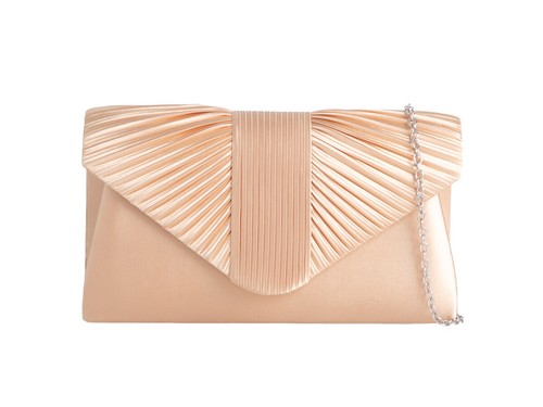 Women's Pleated Evening Bridal Clutch Bag Designers Wedding Prom Fashion Handbag - Picture 11 of 28