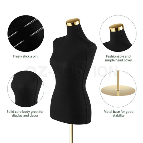 Female Mannequin Model Torso Display Stand Manikin Dress Form 160-177CM Black - Picture 2 of 8