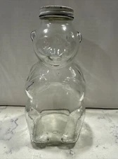1950s Snow Crest Beverages Bear Glass Bottle Bank Salem Mass. 8 1/2 -3/4 Inches