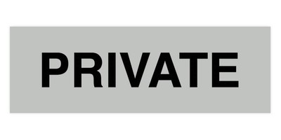 Basic Private Sign Lt Gray - Small 1 Pack