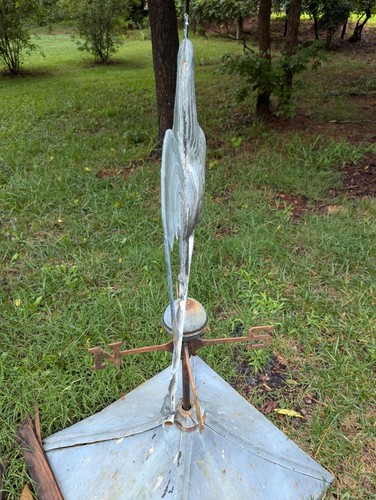 Antique Oxidized Copper Rooster Roof Line Cupola Weathervane NSEW Arrow 54" Tall - Picture 4 of 6