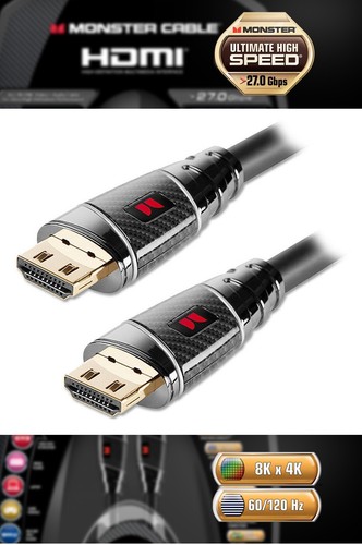 Monster 8K x 4K UltraHD HDR HDMI Cable Black Platinum Ultimate 27 Gbps 5ft 1.5m - Picture 11 of 11