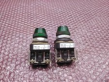 Lot of 2 Allen Bradley 800T-Q24 Ser T Green Pilot Light 24v