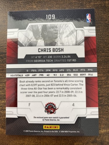 2009-10 Donruss Elite Jersey /99 Chris Bosh #109 - Picture 2 of 4