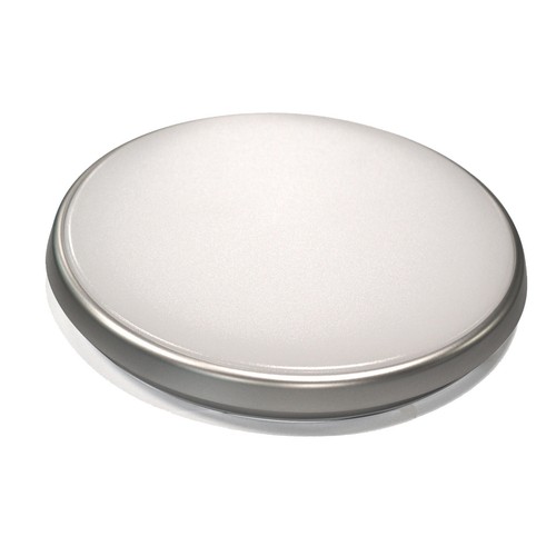 Slimline IP54 28w Round LED Ceiling Oyster Light in Silver Frame in Cool White - Picture 2 of 2