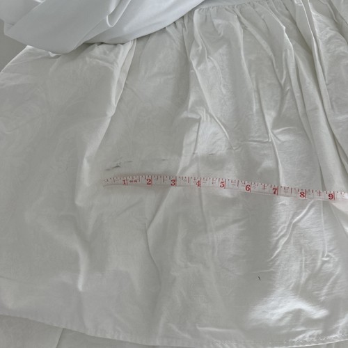 Ralph Lauren Bed Skirt Dust Ruffle~Combed Cotton~15" Drop~White~Double - Picture 9 of 9