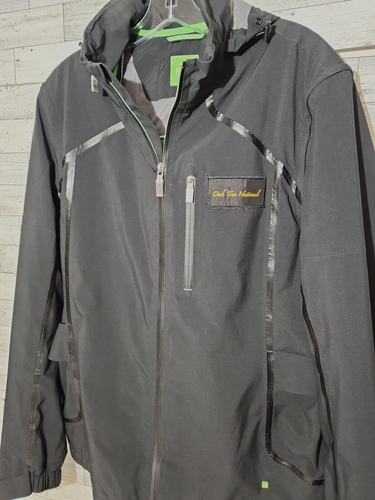 Mens Hugo Boss Full Zip Rain Jacket Golf Vest Hooded Oak Tree National - Picture 2 of 24