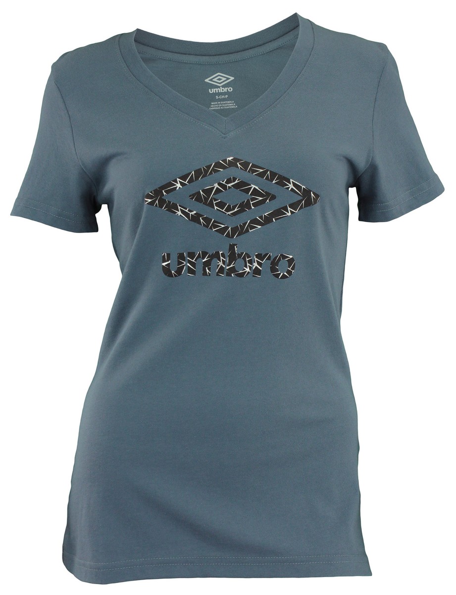 Tシャツ・カットソー UMBRO Rose Graphic Short Sleeve T-Shirt White MelangeUP323CR Umbro Women's Crackle Rose Logo Short Sleeve Tee, Color