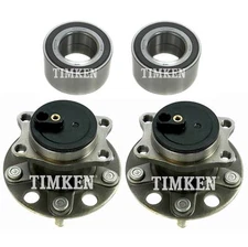 Front & Rear Wheel Bearings Hubs Kit Timken For Lancer Outlander FWD 4-Wheel ABS
