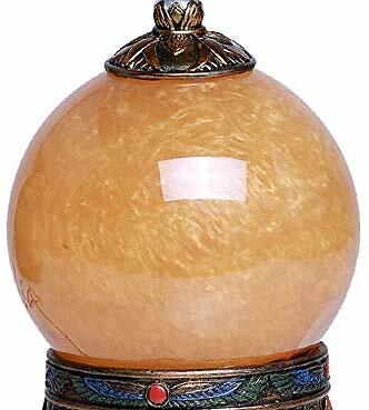 Ebros Egyptian Isis Kneeling with Open Wings Golden Sandstorm Ball Statue 7"H - Picture 3 of 6