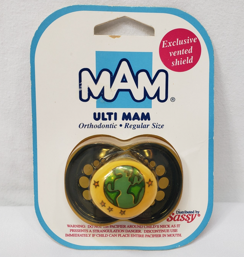 Vintage Ulti MAM Pacifier Blue Earth Stars 1995 Sassy Orthodontic Latex Nipple - Picture 11 of 20