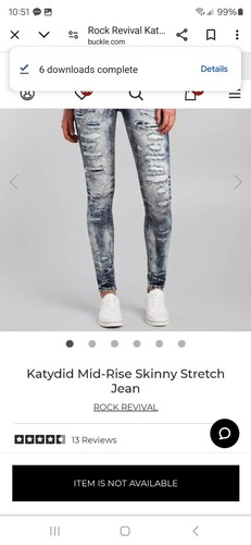 🤘NeW!!🥰 ROCK REVIVAL KATYDID ACID WASH EMBROIDERED SKINNY JEANS 27 - Picture 20 of 20