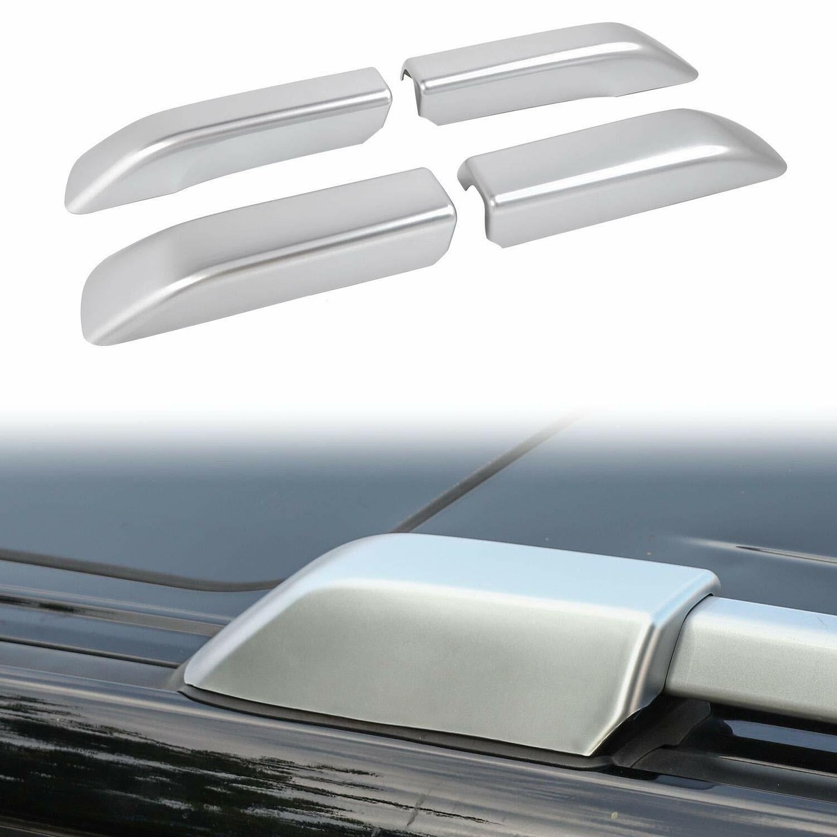 4-Piece Black ABS Roof Rack End Cap Covers For Toyota 4Runner (2010-2022) - Easy Self-Adhesive Install