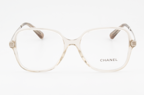 Chanel 3382 c.1534 Female Square Glasses Frames Transparent Light Brown 54mm - Picture 2 of 8