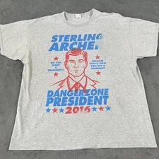 Archer Sterling Archer For Danger Zone President 2016 T-Shirt Mens Size 2XL XXL