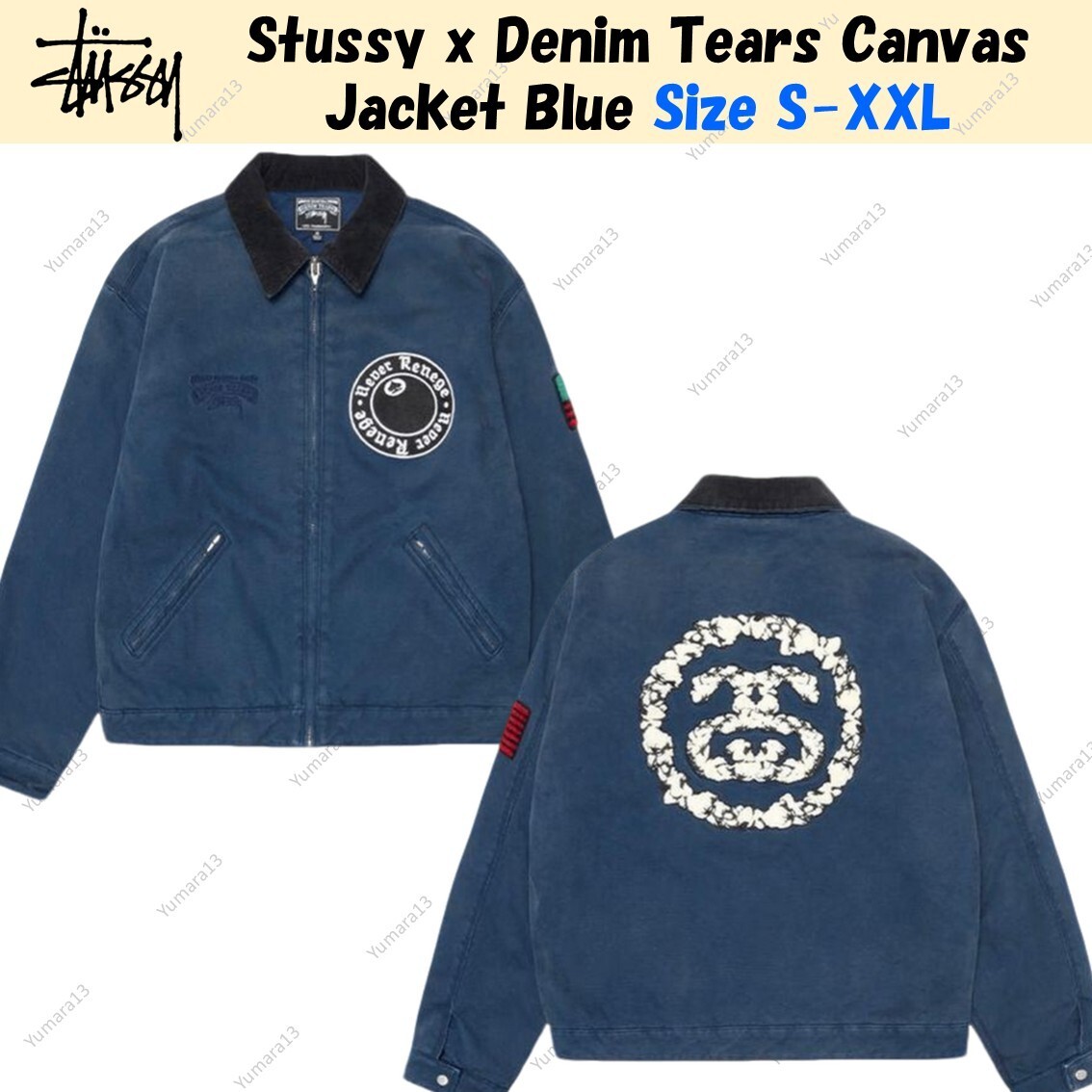 ステューシー　デニムティアーズ　ジャケット　STUSSY DENIMTEARS Stussy x Denim Tears Canvas Jacket Blue Size S-XXL | eBay