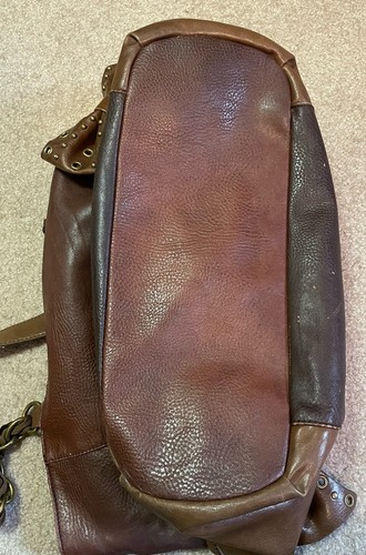 Jessica Simpson Tote Purse Handbag Travel Bag Brown Faux Leather with Bow Accent - Picture 4 of 9