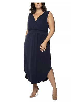 BLACK TAPE Plus Size Faux-Wrap Maxi Dress Size Petite XL Color Black | eBay