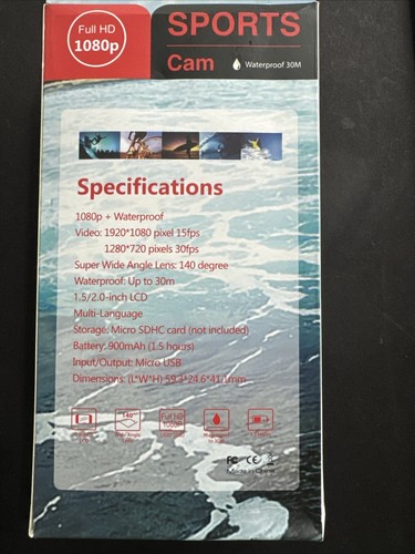1080p Sport Cam Wasserdicht bis 30 Meter Kostenloser Versand - Bild 3 von 4