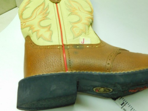 Justin Gypsy Damenstiefel rund geschnitten kurz halbhoch Größe 6 1/2 B gelb COWGIRL - Bild 16 von 22