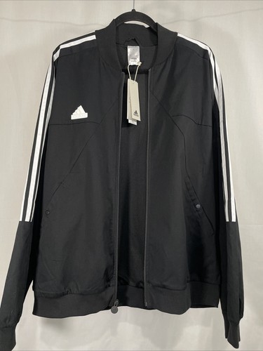 Adidas Herren Tiro LS Woven Bomberjacke Freizeit Full Zip Schwarz Gr. Medium Neu - Bild 9 von 13