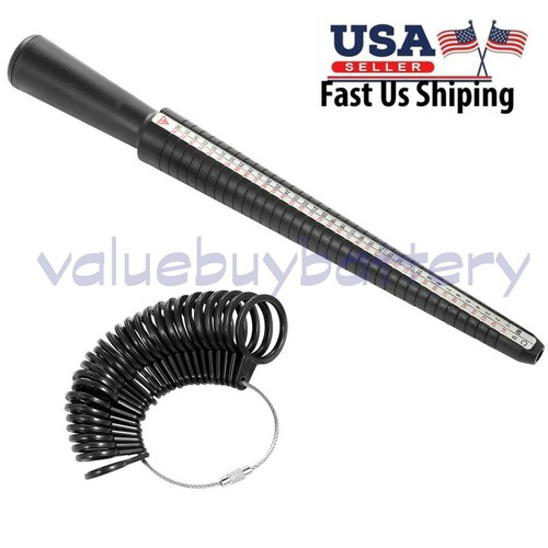 2Pcs Ring Sizer Guage Mandrel Finger Sizing Measure Stick Jewelry Tool Plastic - Picture 1 of 2