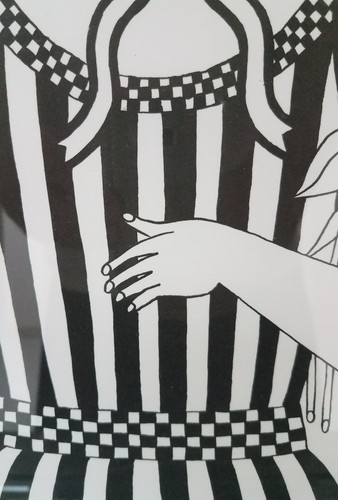 Shiego Okumura signed Oku, Black white female Lithograph Japanese artist framed - Picture 7 of 11
