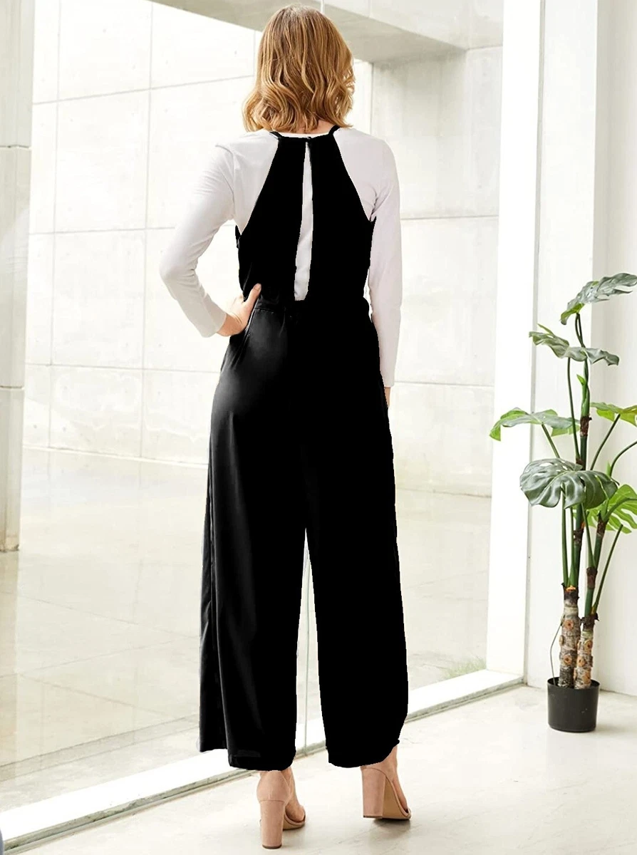 V neck cropped best sale jumpsuit
