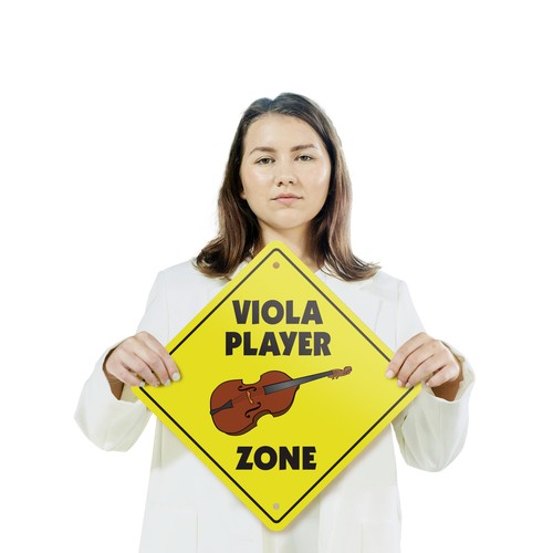 Viola Player Plastic Street Sign Crossing Xing Gift Novelty Funny - Picture 3 of 21