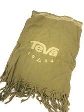 Teva 1984 Olive / Tan Scarf 60" X 30" Stipes Tassles