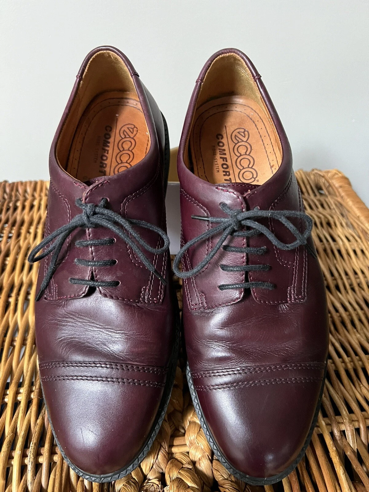 Scarpe uomo ECCO comode sistema fibra pelle pizzo Oxford taglia US taglia 12