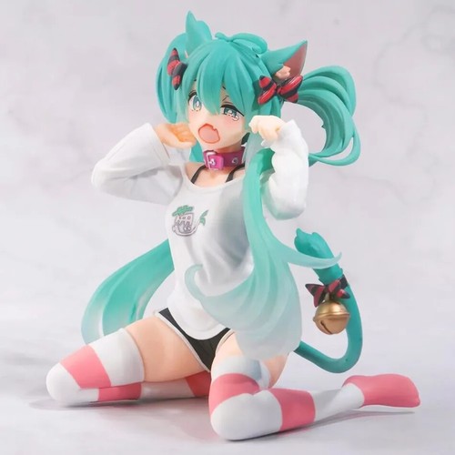 Hatsune Miku Desktop Cute Action Figure 11cm Neko T-Shirt Ver. Anime Figurine. - Foto 10 di 34