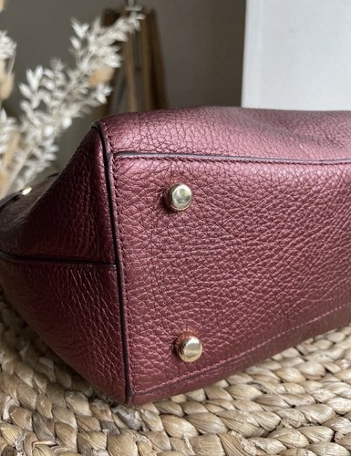 Coach Blake 25 Carryall in metallic Cherry leather handbag shoulder bag - Picture 6 of 18
