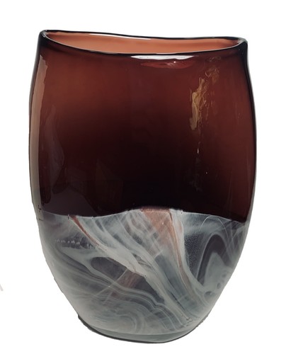 Jarrón de vidrio artístico de amatista Krisno Idra #I102 hecho a mano Polonia 12,5" de alto - Imagen 1 de 12