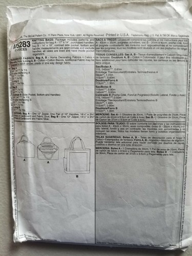 McCalls Craft Sewing Patterns Kids & Adult Hats & Handbags Totes Purses U-Choose - Picture 10 of 50