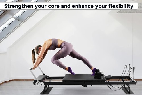 Fortis Foldable Pilates Reformer Machine Gym Exercise Home Workout Exercise Fit - Picture 8 of 18
