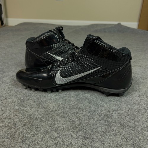 Nike Mens Football Cleats 14 Black Silver Shoe Lacrosse Alpha Pro Flywire Sport - Picture 5 of 11