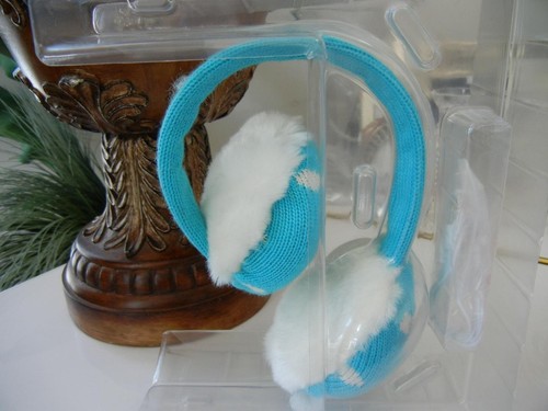 NIB KATE SPADE NEW YORK HIGH TECH WIRED TURQUOISE POLKA DOT EARPHONE EARMUFFS - Picture 3 of 6