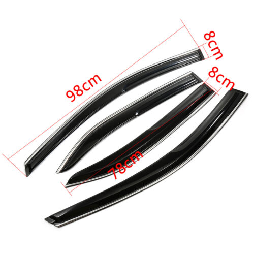 FOR 2007-2011 TOYOTA CAMRY CHROME TRIM 3D WAVY DOOR WINDOW VISOR VENT RAIN GUARD - Picture 2 of 6