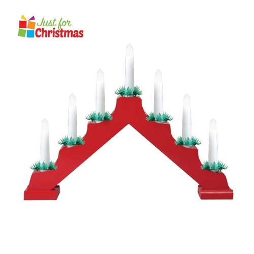 Wooden LED Christmas Candle Bridge Arch Lit XMAS Window Home Decoration Light UK - Picture 13 of 13